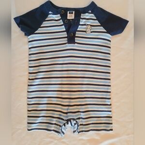 Baby Boy Striped Elephant Romper | Janie and Jack | 3–6 Months